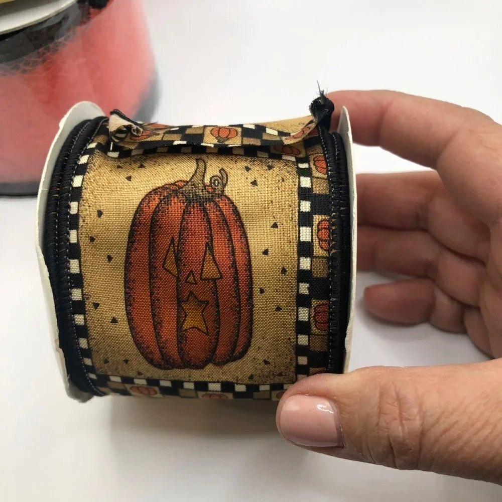 VINTAGE Halloween Crafting Ribbon Lot of 4 Wide Cat Spiderweb Witch Foil  NWT - Picture 4 of 12